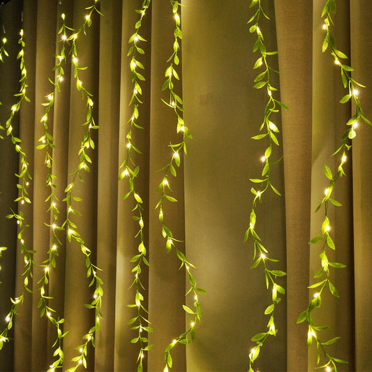 Diwali Leaf Curtain Lights - Illuminate Your Celebration! - ShoppersDen