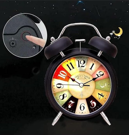 Metal European Style Vintage Silent Table Desk Alarm Clock - ShoppersDen