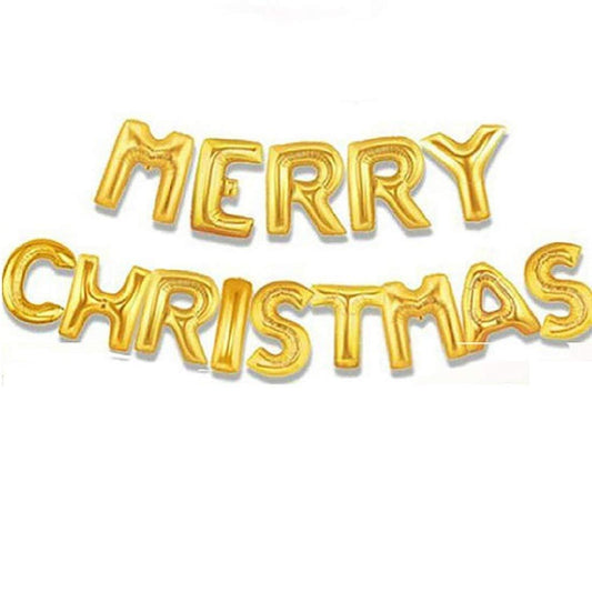 Merry Christmas Gold Letter Balloon Combo