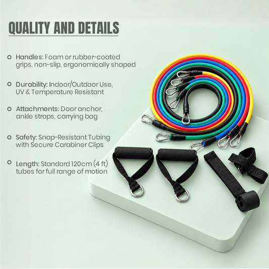 Total Body Resistance Tube Set – Adjustable Home Workout Kit