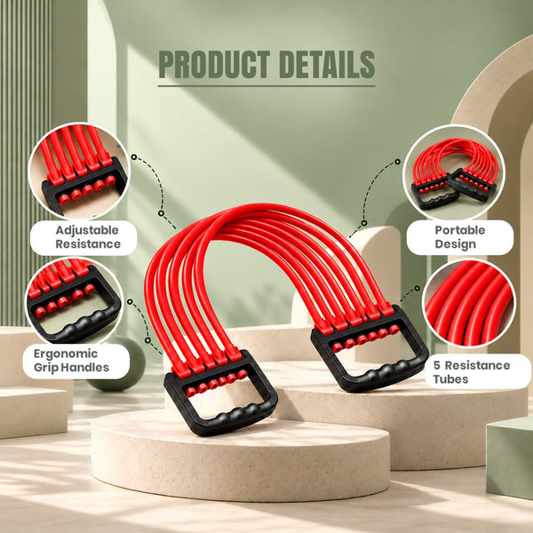 ShoppersDen 5 Tube Chest Expander Resistance Band