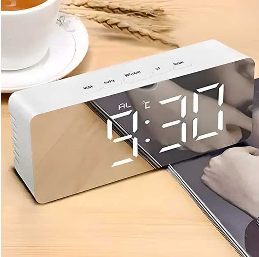 Digital Smart Back Light Table Mirror Alarm Clock - ShoppersDen