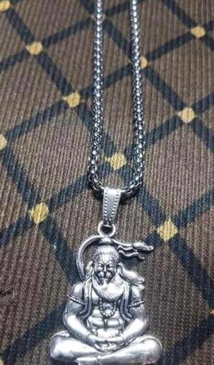 Hanuman Silver Locket With Chain - ShoppersDen