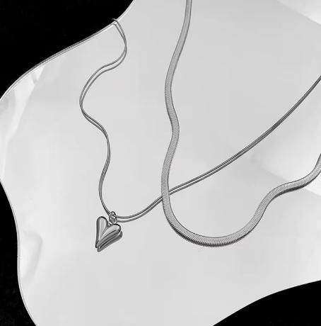 Premium Double Layered Love Heart Pendant - ShoppersDen