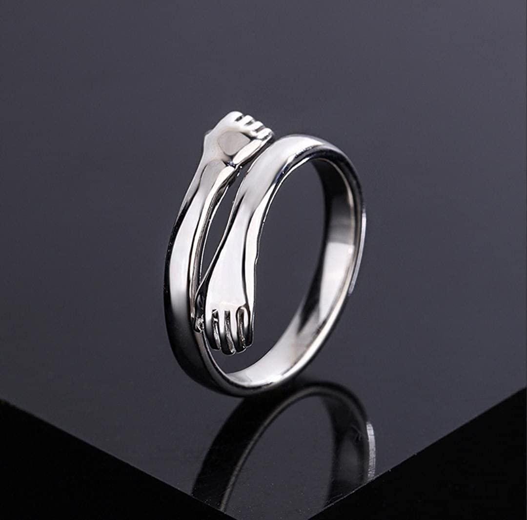 Silver Cuddle Hug Ring For Girls - ShoppersDen