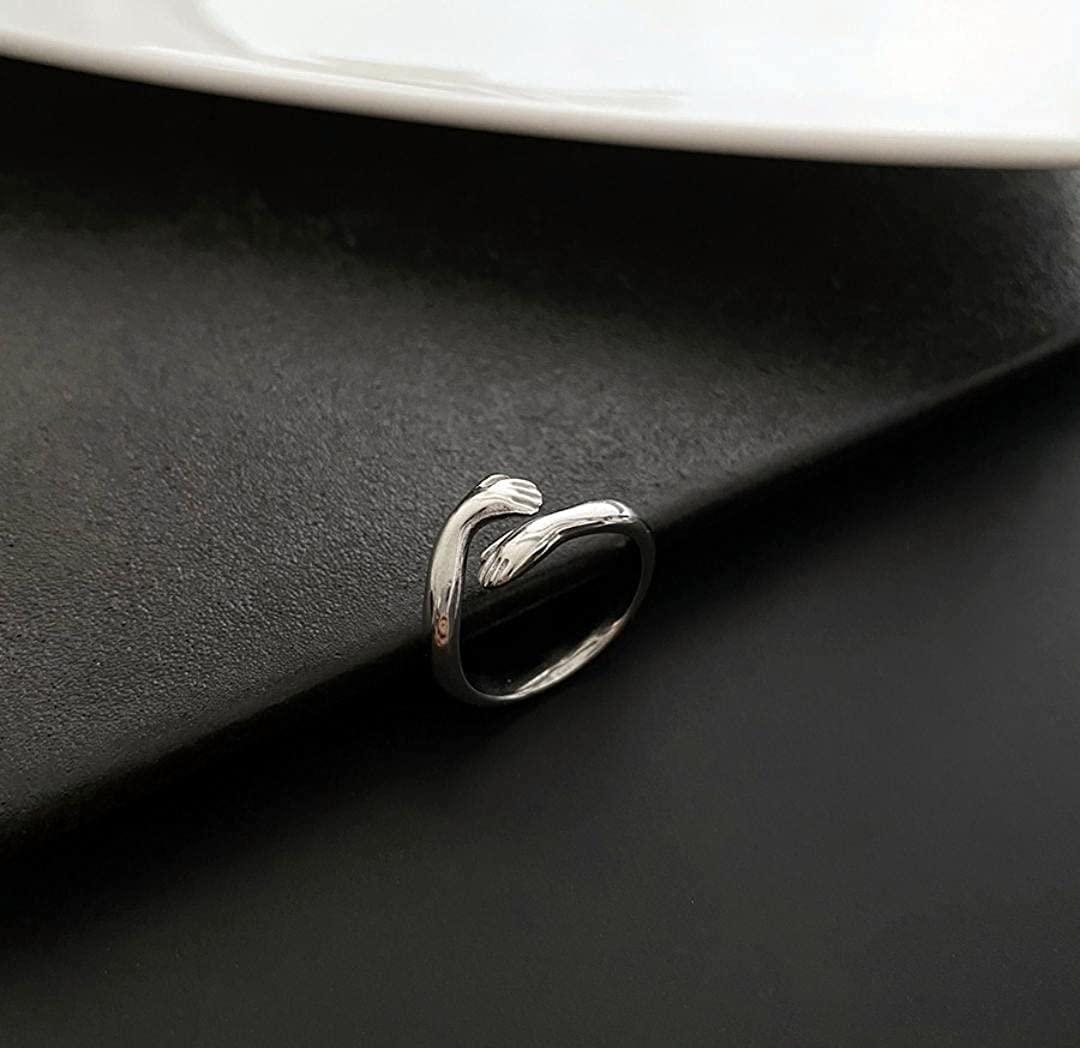 Silver Cuddle Hug Ring For Girls - ShoppersDen