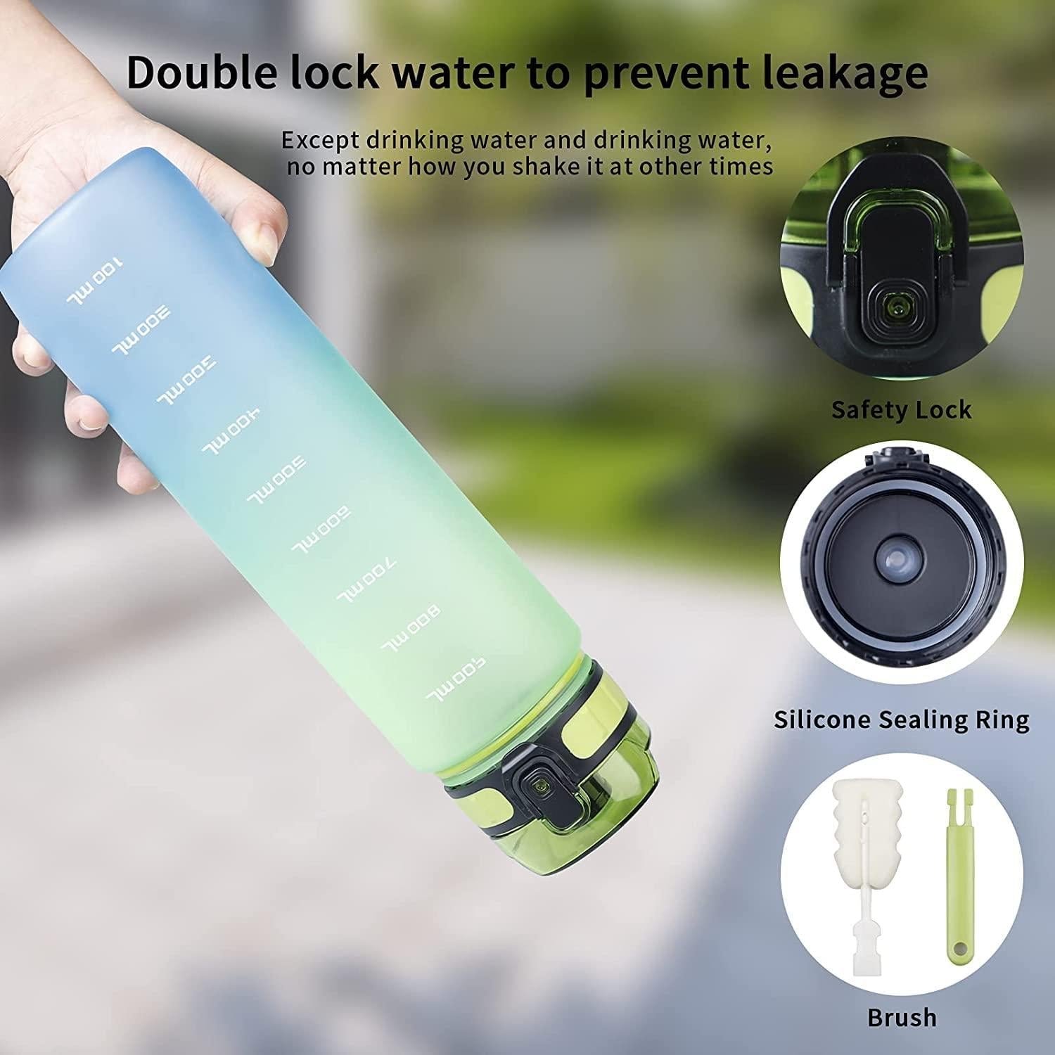 Sport Print Water Bottle 1L Sipper - ShoppersDen